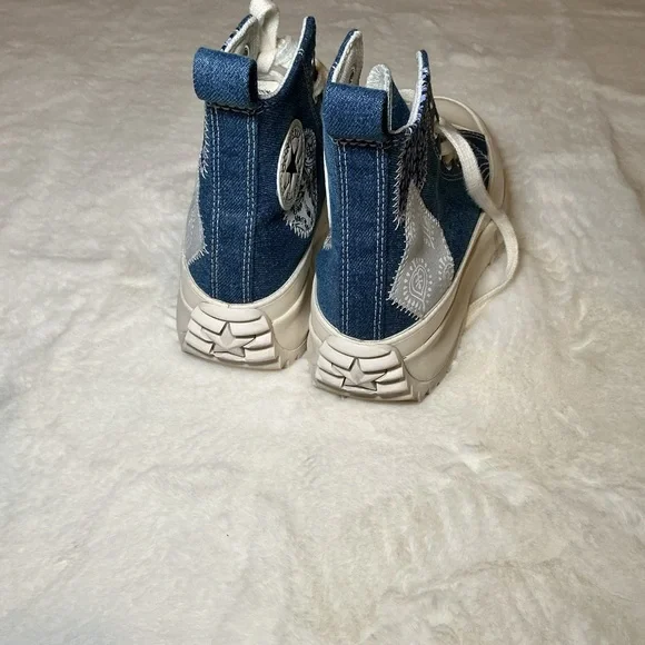 Converse Kids Denim High-Top Sneakers - Blue and White - Picture 6 of 8